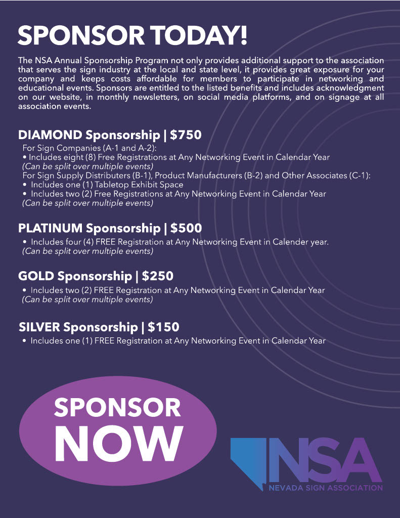 NSA Annual Sponsorship Program - Nevada Sign Association